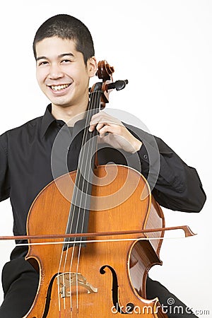 Asian cellist Stock Photo