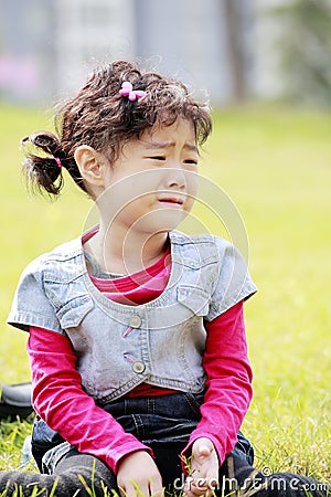 Asian child crying Stock Photo