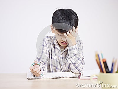 Asian child frustrated Stock Photo