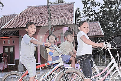 Asian children are playing Editorial Stock Photo
