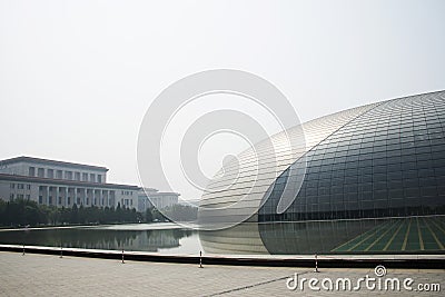 Asian China, Beijing, Chinese National Grand Theatre Editorial Stock Photo