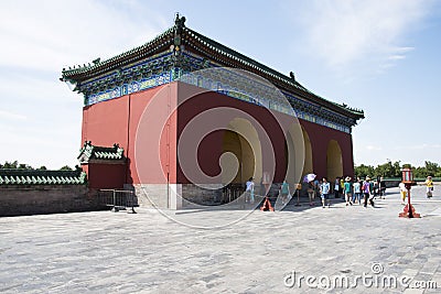 Asian China, Beijing, historic building, Tiantan, qinian the door, the hall of Heavenly Emperor Editorial Stock Photo