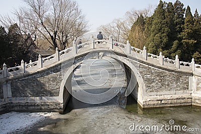 Asian China, Beijing, the Summer Palace, ban bi bridge Editorial Stock Photo