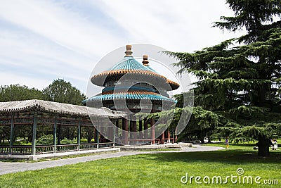 Asian China, Beijing, Tiantan, bicyclic Wanshou Pavilion Editorial Stock Photo