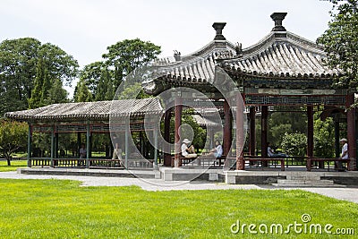 Asian China, Beijing, Tiantan, bicyclic Wanshou Pavilion Editorial Stock Photo