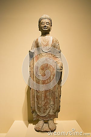 Asian China, stone, statue of Buddha Editorial Stock Photo