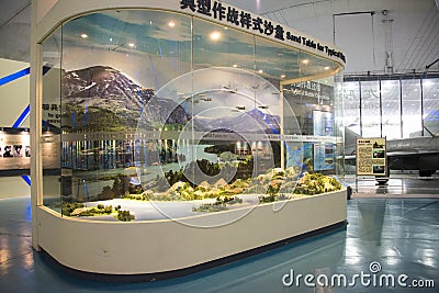 Asian Chinese, Beijing Aviation Museum,Display Hall Editorial Stock Photo