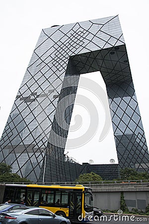 Asian Chinese, Beijing, CCTV headquarters Editorial Stock Photo