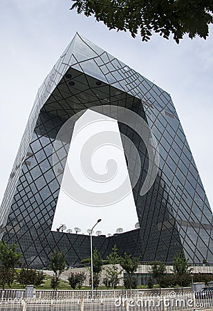 Asian Chinese, Beijing, CCTV headquarters Editorial Stock Photo