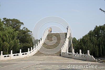 Asian Chinese, Beijing, the Summer Palace, Xiu Yi Bridge Editorial Stock Photo