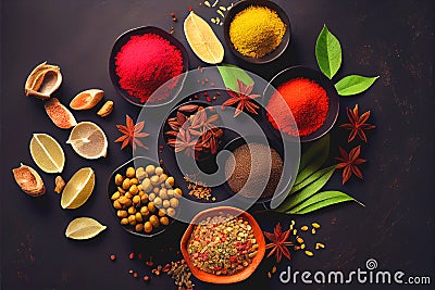 Asian Chinese Indian spices Stock Photo