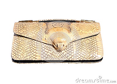 Asian cobra leather handbag Stock Photo