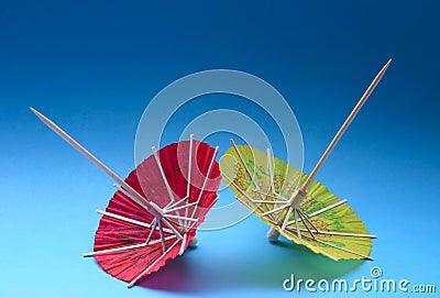 Asian cocktail umbrellas Stock Photo