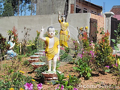 Asian colorful mythological statues Stock Photo