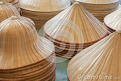 Asian cone hat handicraft. Vietnam style cone hat Stock Photo