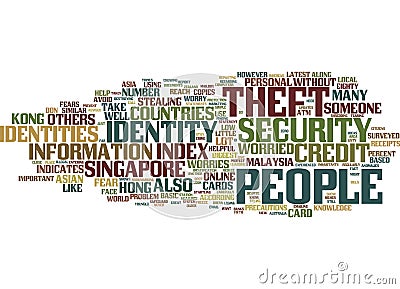 Asian Countries Worried About Identity Theft Word Cloud Concept Vector Illustration