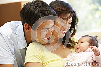 Asian couple and baby Stock Photo