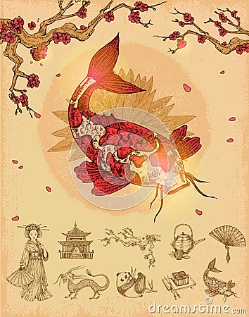 Asian Culture Concept Vector Illustration