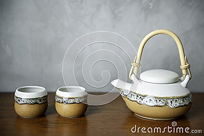 Asian culture tea pot set Stock Photo