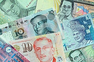 Asian Currencies Stock Photo