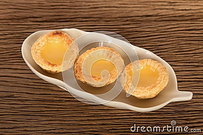 Asian dessert egg tarts Stock Photo