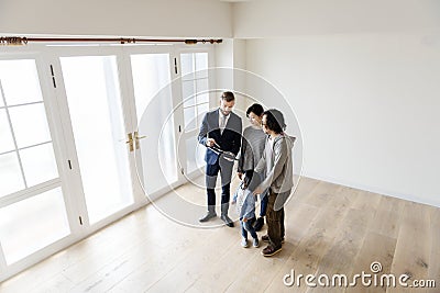 Asian family buy new house Stock Photo