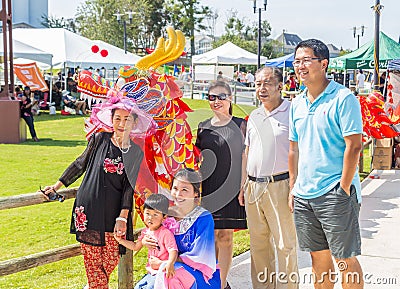 Asian Family At Ninth Annual Dragon Boat Festival Montgomery Editorial Stock Photo