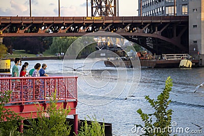 Asian family wearing mask at an outdoor park Editorial Stock Photo