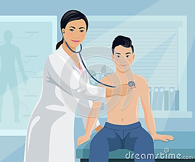 Doctor and kid patient_4 Vector Illustration