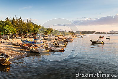 Asian fishermen Stock Photo