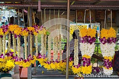 Asian Flower Arrangement Garlands Malaysia Stock Photo