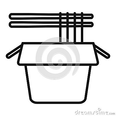 Asian food box icon outline vector. Cook snack Vector Illustration