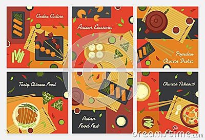 Asian food fest, chinese takeout, vector illustration. Vector Illustration