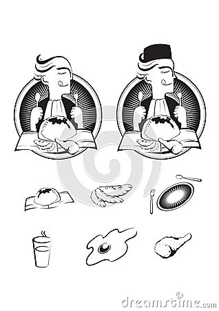 Asian Food - Nasi Lemak Vector Illustration