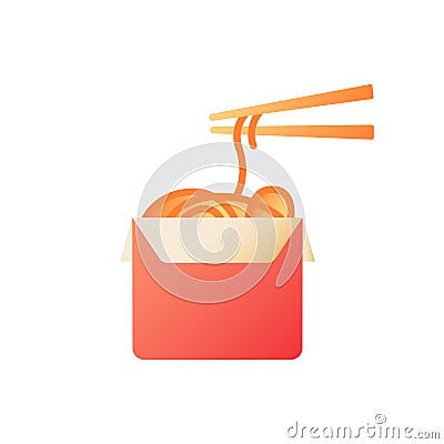 Asian food takeout vector flat color icon Vector Illustration