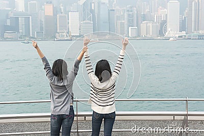 Asian girls feel free Stock Photo