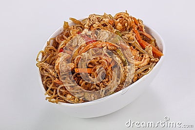 asian Glass noodle with chicken Stock Photo