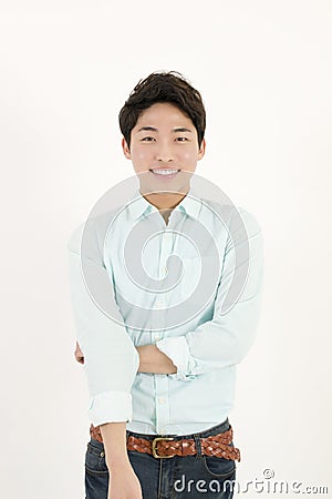 Asian handsome male student Stock Photo