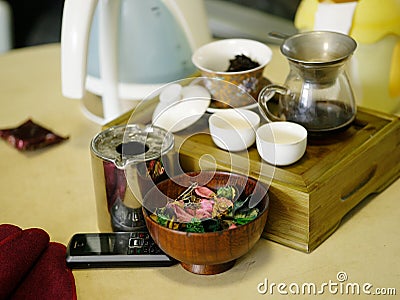 Asian herb tea Stock Photo