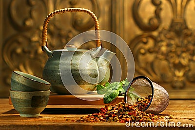 Asian herb tea Stock Photo