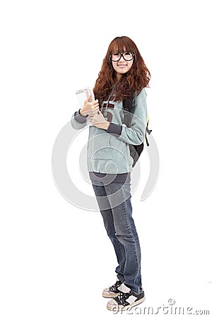 Asian High school girl Stock Photo