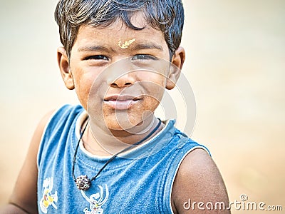 Asian Indian adorable kid with happy smiling face expression Editorial Stock Photo