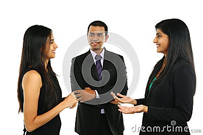 Asian Indian businessmen and businesswoman in group. Stock Photo