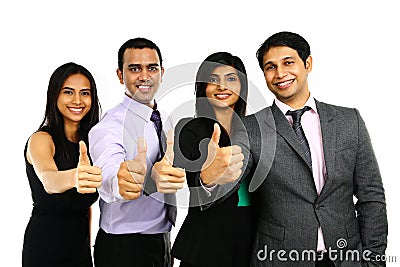 Asian Indian businessmen and businesswoman in a group. Stock Photo
