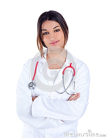 Asian indian confidence woman doctor smiling Stock Photo