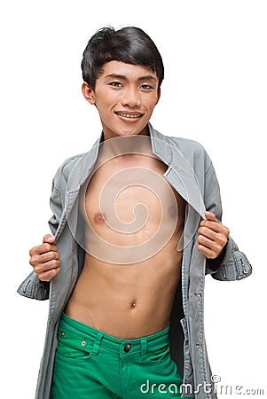 Asian male fashion model Stock Photo