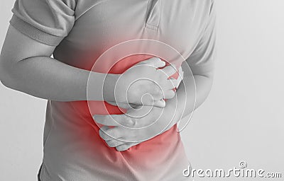 Asian Male stomachache gastric concept Stock Photo