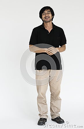 Asian Man Cheerful Portrait Concept Stock Photo