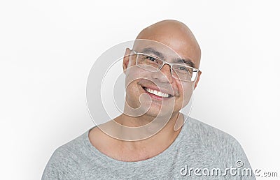 Asian Man Smiling Positive Cheerful Stock Photo