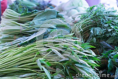 Asian markets vegetables, fruits, herbs Stock Photo
